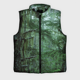 Мужской жилет утепленный 3D с принтом Дремучий лес в Тюмени,  |  | camouflage | dense | fog | forest | spruce | tree | дремучий | ёлка | ельник | камуфляж | лес | маскировка | туман