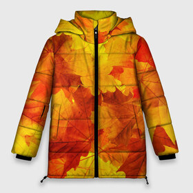 Женская зимняя куртка 3D с принтом Осень в Тюмени, верх — 100% полиэстер; подкладка — 100% полиэстер; утеплитель — 100% полиэстер | длина ниже бедра, силуэт Оверсайз. Есть воротник-стойка, отстегивающийся капюшон и ветрозащитная планка. 

Боковые карманы с листочкой на кнопках и внутренний карман на молнии | autumn | bright | color | forest | leaves | maple | paint | trees | деревья | клен | краски | лес | листья | осень | цвета | яркие