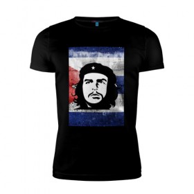 Мужская футболка премиум с принтом Че в Тюмени, 92% хлопок, 8% лайкра | приталенный силуэт, круглый вырез ворота, длина до линии бедра, короткий рукав | куба | революция | чегевара