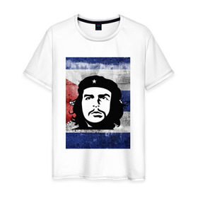 Мужская футболка хлопок с принтом Че в Тюмени, 100% хлопок | прямой крой, круглый вырез горловины, длина до линии бедер, слегка спущенное плечо. | куба | революция | чегевара