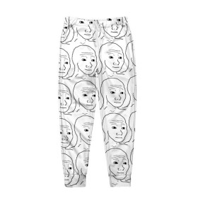 Мужские брюки 3D с принтом I Know That Feel Bro в Тюмени, 100% полиэстер | манжеты по низу, эластичный пояс регулируется шнурком, по бокам два кармана без застежек, внутренняя часть кармана из мелкой сетки | мем | мемы