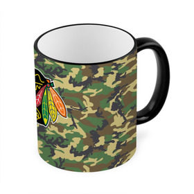 Кружка 3D с принтом Blackhawks Camouflage в Тюмени, керамика | ёмкость 330 мл | camouflage | chicago blackhawks | hockey | nhl | нхл | хоккей