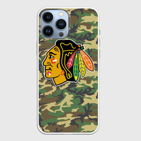 Чехол для iPhone 13 Pro Max с принтом Blackhawks Camouflage в Тюмени,  |  | Тематика изображения на принте: camouflage | chicago blackhawks | hockey | nhl | нхл | хоккей