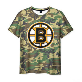 Мужская футболка 3D с принтом Bruins Camouflage в Тюмени, 100% полиэфир | прямой крой, круглый вырез горловины, длина до линии бедер | boston bruins | camouflage | hockey | nhl | нхл | хоккей