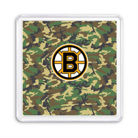 Магнит 55*55 с принтом Bruins Camouflage в Тюмени, Пластик | Размер: 65*65 мм; Размер печати: 55*55 мм | Тематика изображения на принте: boston bruins | camouflage | hockey | nhl | нхл | хоккей