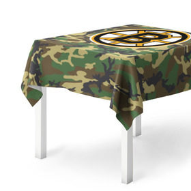 Скатерть 3D с принтом Bruins Camouflage в Тюмени, 100% полиэстер (ткань не мнется и не растягивается) | Размер: 150*150 см | boston bruins | camouflage | hockey | nhl | нхл | хоккей