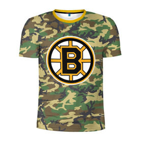 Мужская футболка 3D спортивная с принтом Bruins Camouflage в Тюмени, 100% полиэстер с улучшенными характеристиками | приталенный силуэт, круглая горловина, широкие плечи, сужается к линии бедра | boston bruins | camouflage | hockey | nhl | нхл | хоккей