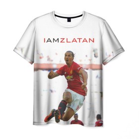 Мужская футболка 3D с принтом IAmZlatan в Тюмени, 100% полиэфир | прямой крой, круглый вырез горловины, длина до линии бедер | am | i | zlatan | златан | ибрагимович