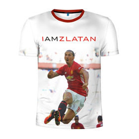 Мужская футболка 3D спортивная с принтом IAmZlatan в Тюмени, 100% полиэстер с улучшенными характеристиками | приталенный силуэт, круглая горловина, широкие плечи, сужается к линии бедра | am | i | zlatan | златан | ибрагимович
