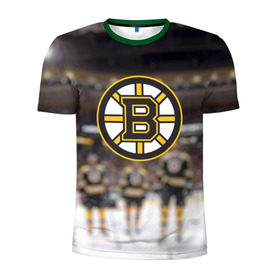 Мужская футболка 3D спортивная с принтом Boston Bruins в Тюмени, 100% полиэстер с улучшенными характеристиками | приталенный силуэт, круглая горловина, широкие плечи, сужается к линии бедра | Тематика изображения на принте: бостон | брюинз