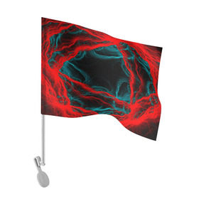 Флаг для автомобиля с принтом Fractal в Тюмени, 100% полиэстер | Размер: 30*21 см | волны | красный | черный