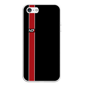 Чехол для iPhone 5/5S матовый с принтом Mass Effect N7 в Тюмени, Силикон | Область печати: задняя сторона чехла, без боковых панелей | космос