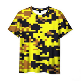 Мужская футболка 3D с принтом Пиксели в Тюмени, 100% полиэфир | прямой крой, круглый вырез горловины, длина до линии бедер | военная тематика | камуфляж | милитари