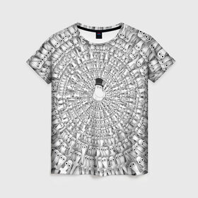 Женская футболка 3D с принтом Хатифнатты в Тюмени, 100% полиэфир ( синтетическое хлопкоподобное полотно) | прямой крой, круглый вырез горловины, длина до линии бедер | moomins | мумми тролль | папа