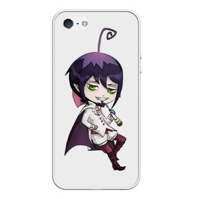 Чехол для iPhone 5/5S матовый с принтом Blue Exorcist Мефисто в Тюмени, Силикон | Область печати: задняя сторона чехла, без боковых панелей | ao no exorcist | демон | сатана | синий экзорцист