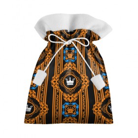 Подарочный 3D мешок с принтом Королевский узор в Тюмени, 100% полиэстер | Размер: 29*39 см | Тематика изображения на принте: корона | орнамент | цвтеной