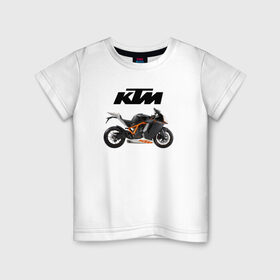 Детская футболка хлопок с принтом KTM 6 в Тюмени, 100% хлопок | круглый вырез горловины, полуприлегающий силуэт, длина до линии бедер | ktm | moto | катээм | ктм | мото | мотоцикл | мотоциклы