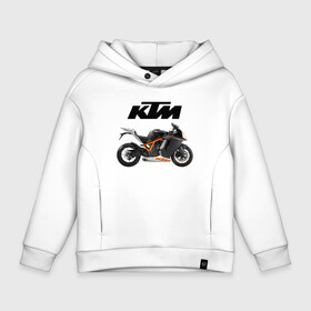 Детское худи Oversize хлопок с принтом KTM 6 в Тюмени, френч-терри — 70% хлопок, 30% полиэстер. Мягкий теплый начес внутри —100% хлопок | боковые карманы, эластичные манжеты и нижняя кромка, капюшон на магнитной кнопке | ktm | moto | катээм | ктм | мото | мотоцикл | мотоциклы