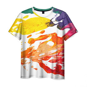 Мужская футболка 3D с принтом Абстракционизм 9 в Тюмени, 100% полиэфир | прямой крой, круглый вырез горловины, длина до линии бедер | краски | мазки | масляные | текстуры | цвета