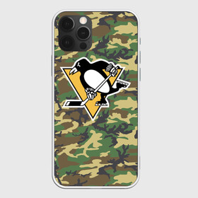 Чехол для iPhone 12 Pro с принтом Penguins Camouflage в Тюмени, силикон | область печати: задняя сторона чехла, без боковых панелей | camouflage | hockey | nhl | pittsburgh penguins | нхл | хоккей