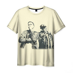 Мужская футболка 3D с принтом Эминем и 50 центов в Тюмени, 100% полиэфир | прямой крой, круглый вырез горловины, длина до линии бедер | 50 cent | 50 центов | eminem | rap | музыка | рэп | эминем