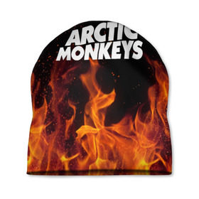 Шапка 3D с принтом Arctic Monkeys fire в Тюмени, 100% полиэстер | универсальный размер, печать по всей поверхности изделия | 