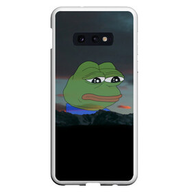 Чехол для Samsung S10E с принтом Sad frog в Тюмени, Силикон | Область печати: задняя сторона чехла, без боковых панелей | Тематика изображения на принте: pepe | пепе