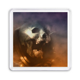 Магнит 55*55 с принтом Doom в Тюмени, Пластик | Размер: 65*65 мм; Размер печати: 55*55 мм | doom | skull | slayer | палач | скелет | череп