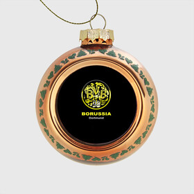 Стеклянный ёлочный шар с принтом Borussia Dortmund в Тюмени, Стекло | Диаметр: 80 мм | боруссия | дортмунд