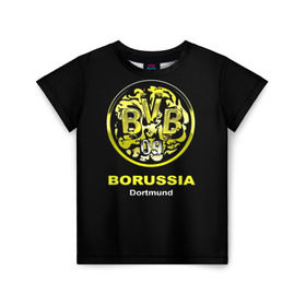 Детская футболка 3D с принтом Borussia Dortmund в Тюмени, 100% гипоаллергенный полиэфир | прямой крой, круглый вырез горловины, длина до линии бедер, чуть спущенное плечо, ткань немного тянется | Тематика изображения на принте: боруссия | дортмунд