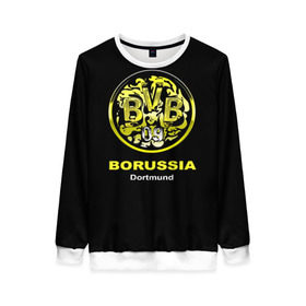 Женский свитшот 3D с принтом Borussia Dortmund в Тюмени, 100% полиэстер с мягким внутренним слоем | круглый вырез горловины, мягкая резинка на манжетах и поясе, свободная посадка по фигуре | боруссия | дортмунд