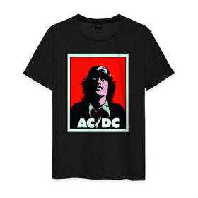 Мужская футболка хлопок с принтом AC/DC: T-SHIRT в Тюмени, 100% хлопок | прямой крой, круглый вырез горловины, длина до линии бедер, слегка спущенное плечо. | Тематика изображения на принте: acdc