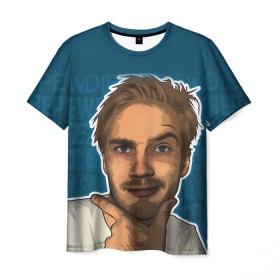 Мужская футболка 3D с принтом Pew die pie в Тюмени, 100% полиэфир | прямой крой, круглый вырез горловины, длина до линии бедер | pewdiepie