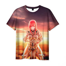 Мужская футболка 3D с принтом Fairy Tail в Тюмени, 100% полиэфир | прямой крой, круглый вырез горловины, длина до линии бедер | fairy tail | хвост феи