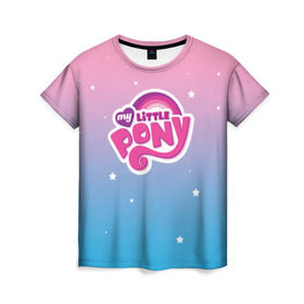 Женская футболка 3D с принтом My Little Pony в Тюмени, 100% полиэфир ( синтетическое хлопкоподобное полотно) | прямой крой, круглый вырез горловины, длина до линии бедер | dash | rainbow