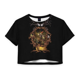 Женская футболка 3D укороченная с принтом По ту сторону изгороди в Тюмени, 100% полиэстер | круглая горловина, длина футболки до линии талии, рукава с отворотами | garden | over | wall