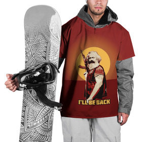 Накидка на куртку 3D с принтом Маркс: I`ll Be Back в Тюмени, 100% полиэстер |  | Тематика изображения на принте: карл маркс | маркс | о.м.с.к. | революция