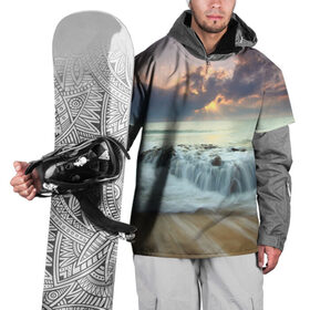 Накидка на куртку 3D с принтом Берег 3 в Тюмени, 100% полиэстер |  | Тематика изображения на принте: берег | вода | камни | море | небо | природа | скалы