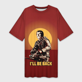 Платье-футболка 3D с принтом Сталин: Ill Be Back в Тюмени,  |  | история | о.м.с.к. | революция | ссср | сталин | супергерои