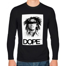 Мужской лонгслив хлопок с принтом Bob Marley Dope в Тюмени, 100% хлопок |  | bobmarley | dope | fashion | swag | trend