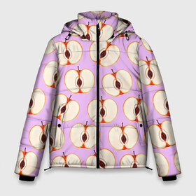Мужская зимняя куртка 3D с принтом Молодильные яблочки в Тюмени, верх — 100% полиэстер; подкладка — 100% полиэстер; утеплитель — 100% полиэстер | длина ниже бедра, свободный силуэт Оверсайз. Есть воротник-стойка, отстегивающийся капюшон и ветрозащитная планка. 

Боковые карманы с листочкой на кнопках и внутренний карман на молнии. | Тематика изображения на принте: life in da trash | vogue | алена двойченкова | вог | двойченкова | егор дружинин | мига | мигель | молодильные яблочки | персики | танцы | танцы на тнт | тнт | яблоки | яблочки