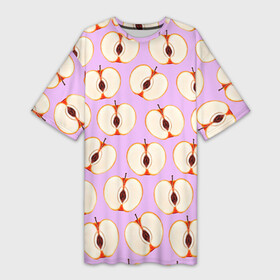Платье-футболка 3D с принтом Молодильные яблочки в Тюмени,  |  | Тематика изображения на принте: life in da trash | vogue | алена двойченкова | вог | двойченкова | егор дружинин | мига | мигель | молодильные яблочки | персики | танцы | танцы на тнт | тнт | яблоки | яблочки