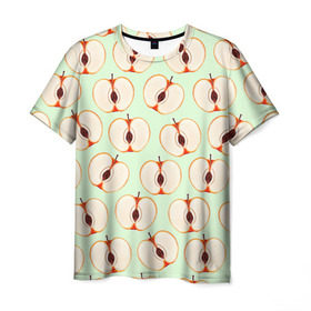 Мужская футболка 3D с принтом Молодильные яблочки в Тюмени, 100% полиэфир | прямой крой, круглый вырез горловины, длина до линии бедер | life in da trash | vogue | алена двойченкова | вог | двойченкова | егор дружинин | мига | мигель | молодильные яблочки | персики | танцы | танцы на тнт | тнт | яблоки | яблочки