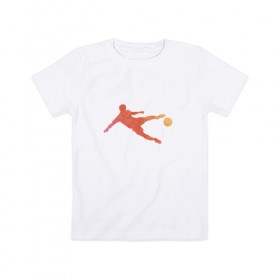 Детская футболка хлопок с принтом Футболист 4 в Тюмени, 100% хлопок | круглый вырез горловины, полуприлегающий силуэт, длина до линии бедер | 
