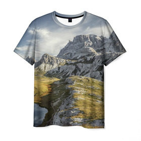 Мужская футболка 3D с принтом Свежий воздух в Тюмени, 100% полиэфир | прямой крой, круглый вырез горловины, длина до линии бедер | Тематика изображения на принте: горы. природа | красота | пейзаж | свежесть | скалы