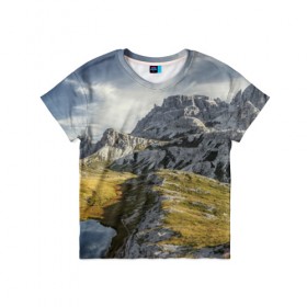 Детская футболка 3D с принтом Свежий воздух в Тюмени, 100% гипоаллергенный полиэфир | прямой крой, круглый вырез горловины, длина до линии бедер, чуть спущенное плечо, ткань немного тянется | горы. природа | красота | пейзаж | свежесть | скалы