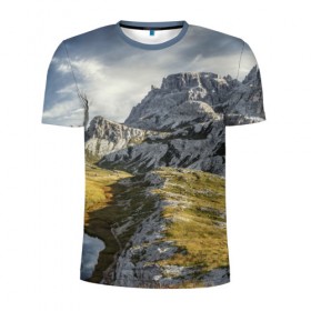 Мужская футболка 3D спортивная с принтом Свежий воздух в Тюмени, 100% полиэстер с улучшенными характеристиками | приталенный силуэт, круглая горловина, широкие плечи, сужается к линии бедра | Тематика изображения на принте: горы. природа | красота | пейзаж | свежесть | скалы