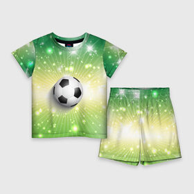 Детский костюм с шортами 3D с принтом Футбольный мяч 3 в Тюмени,  |  | игра | кубок | мяч | спорт | футбол