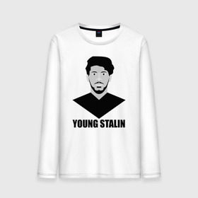 Мужской лонгслив хлопок с принтом Young Stalin в Тюмени, 100% хлопок |  | молодой | патриот | россия | советский | ссср | сталин