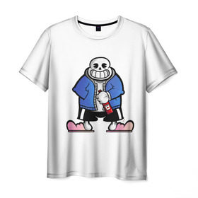 Мужская футболка 3D с принтом Undertale в Тюмени, 100% полиэфир | прямой крой, круглый вырез горловины, длина до линии бедер | napstablook | sans | undertale
